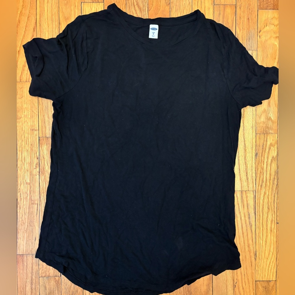 Old Navy Black Luxe Short Sleeve Shirt